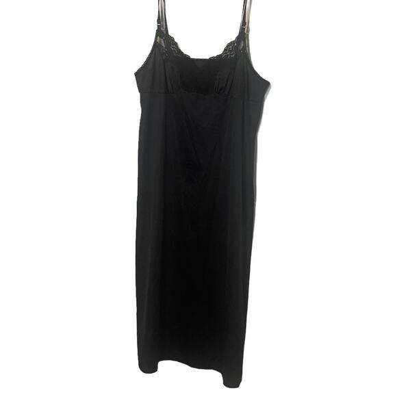 Vassarette Vintage 90s Women's Size 36 Small Black Lace Slip Dress - Picture 1 of 8